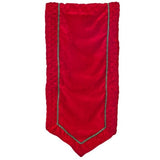 17" X 68" Red Velvet Runner With Braided Edge