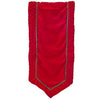 17" X 68" Red Velvet Runner With Braided Edge