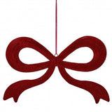 22" Red Jeweled Bow Ornament