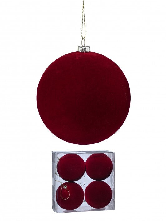 4" Velvet Ball Ornament Set Of 8