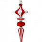 12" Peppermint Finial Glass Ornament Set Of 4