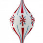 13" Peppermint Finial Glass Ornament Set Of 3