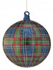 6" Blue Gentlemen Plaid Glass Ornament Set Of 2
