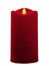6" LED Red Velvet Pillar Candle Battery Operated