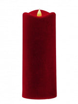 8" LED Red Velvet Pillar Candle Battery Operated