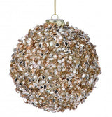 5" Gold Glitter Sequin Ball Ornament Set Of 6