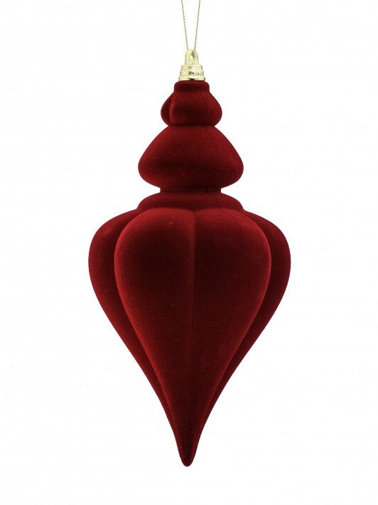 9" Burgundy Velvet Finial Set Of 6