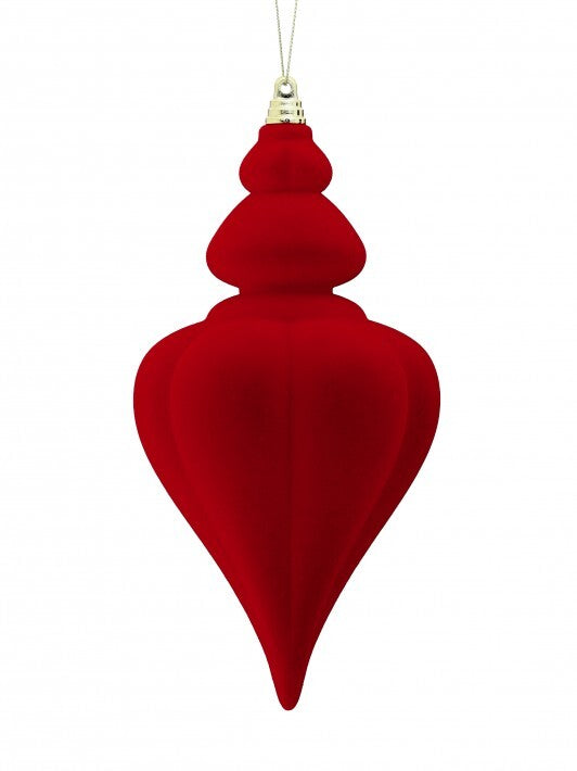 9" Red Velvet Finial Set Of 6