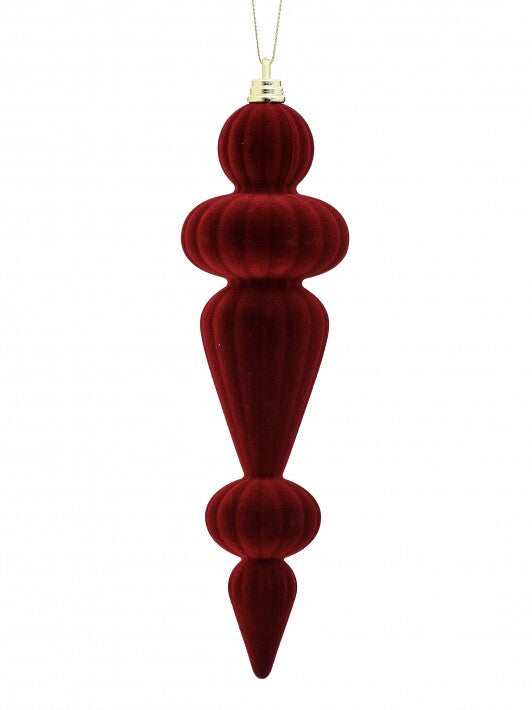 10" Burgundy Velvet Finial Set Of 6