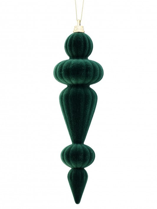 Juego de 6 remates de terciopelo verde de 10"