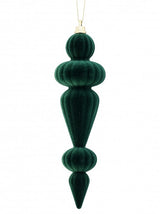 Juego de 6 remates de terciopelo verde de 10"