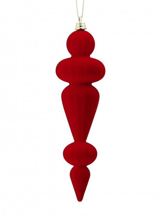 10" Red Velvet Finial Set Of 6
