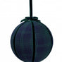 6" Blue Plaid Velvet Ball Ornament Set Of 2