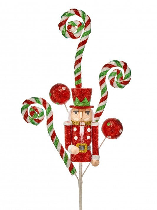 2.5 FT Red & Green Glitter Nutcracker Spray Set Of 6
