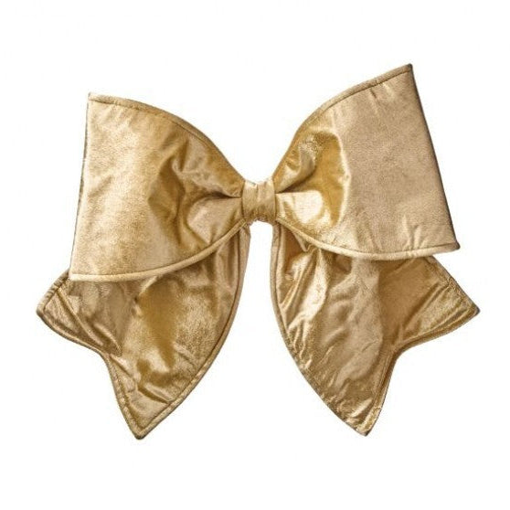 24" Gold Velvet Padded Bow Outdoor UV-Resistant