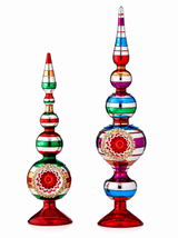 14"- 18" Multi Color Glass Table Finial Set Of 2