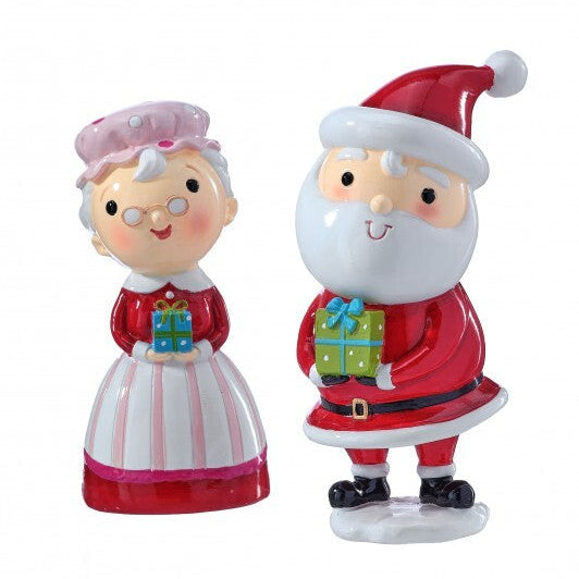 6.5" Santa & Mrs. Claus Set Of 2