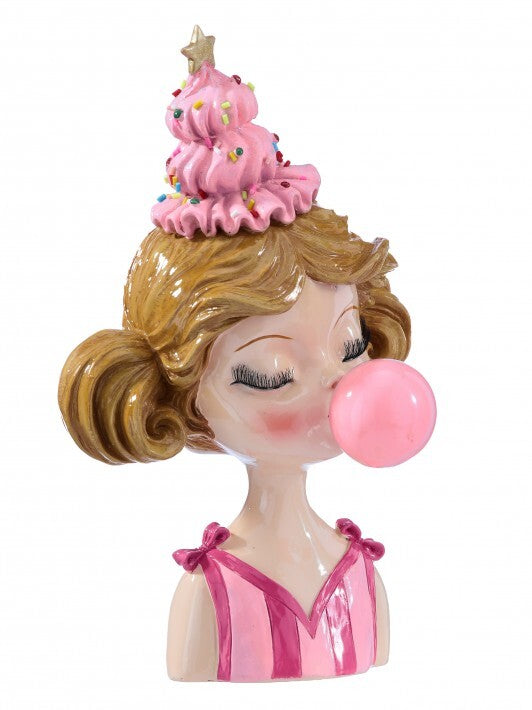 9" Playful Girl Blowing Bubble