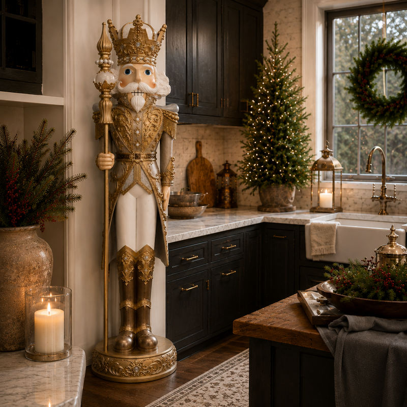 8 FT Gold & Tan Nutcracker