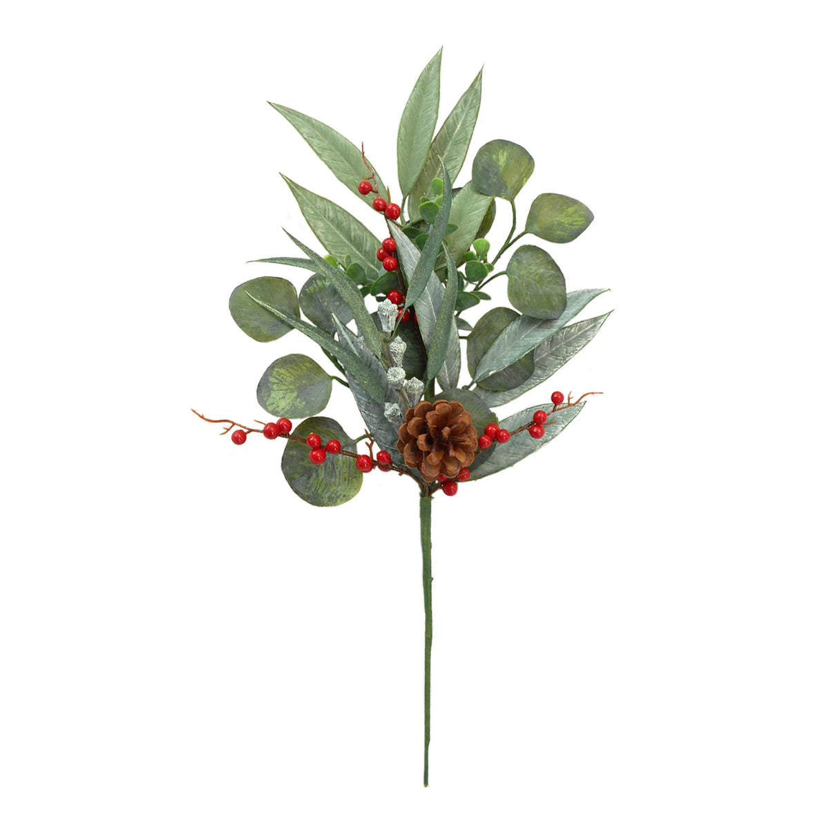 21" Eucalyptus Cone Berry Pick Set of 6