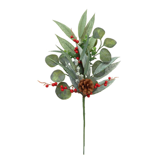 21" Eucalyptus Cone Berry Pick Set of 6