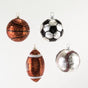 3.2" -4.5" Sports Balls Glass Ornament Set Of 4