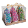 Árbol de escobillero multicolor de 5.5" con confeti - Juego de 6