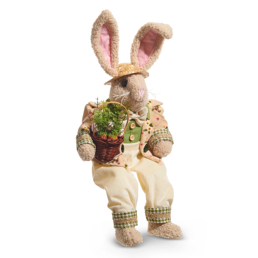 Conejito de primavera sentado con cesta de 17"