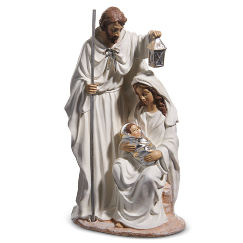 13.5" Ivory & Silver Holy Family