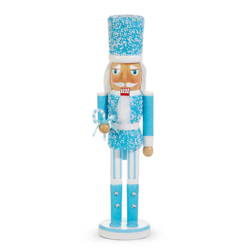 16" Blue Glittered Nutcracker