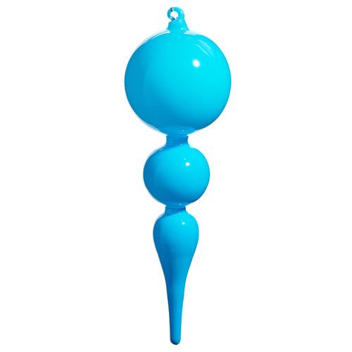 10" Bright Blue Finial Ornament Set Of 4