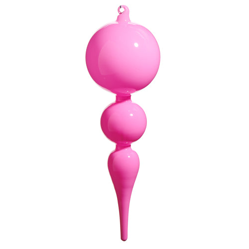 Juego de 4 adornos de remate rosa brillante de 10"