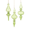 Adorno de remate iridiscente verde de 10" - Set surtido de 3