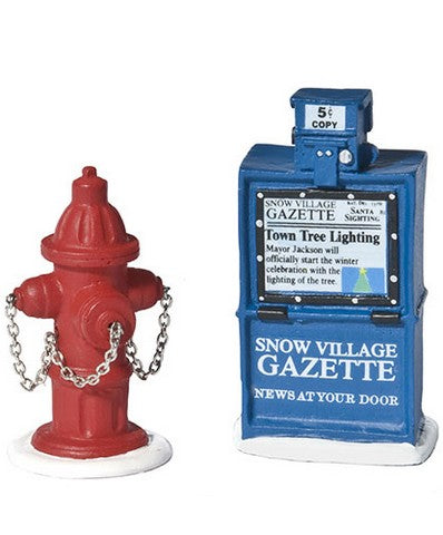 Village Accessory Fire Hydrant & Paper Box