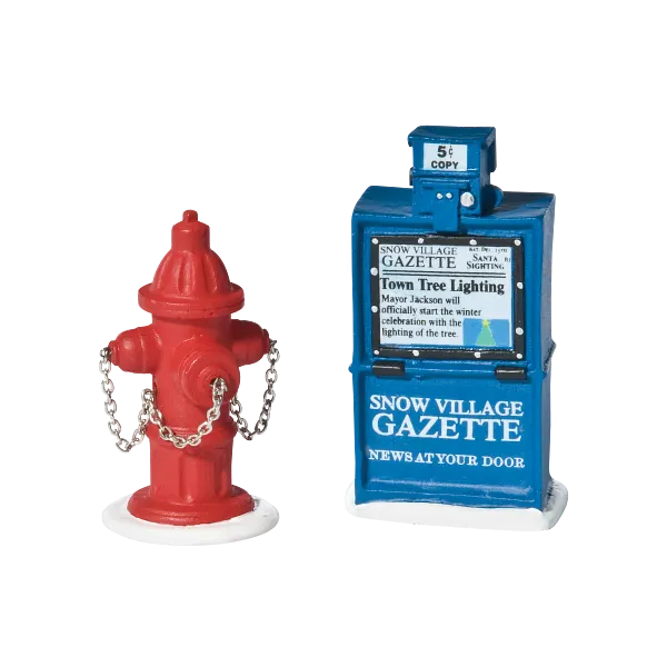 Village Accessory Fire Hydrant & Paper Box