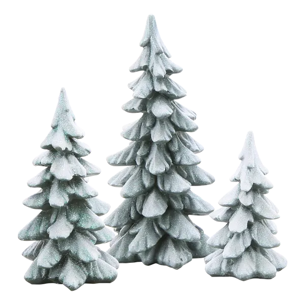 Village Accessory Winter Pines Set Of 3