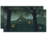 Accesorios para el pueblo de Halloween: Conjunto de 2 fondos de calabaza espeluznantes
