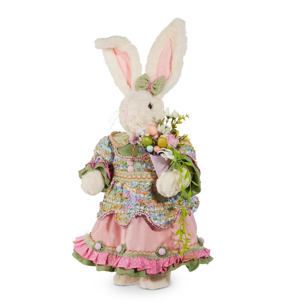 24" Mrs. Bunny With Pink Ruffled Skirt