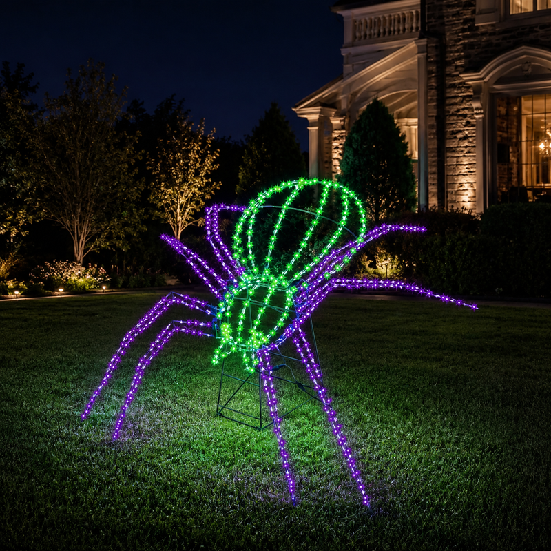 28" X 40" 380 LED Scary Spider Twinkling Effect
