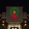 36" X 46" 270 LED Red Bow & Candle Wreath Twinkling Effect