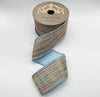 3" X 10YD Light Blue With Multi Pastel Lace Ribbon