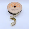 1" X 10YD White Velvet Ribbon With Metallic Gold Trim & Back