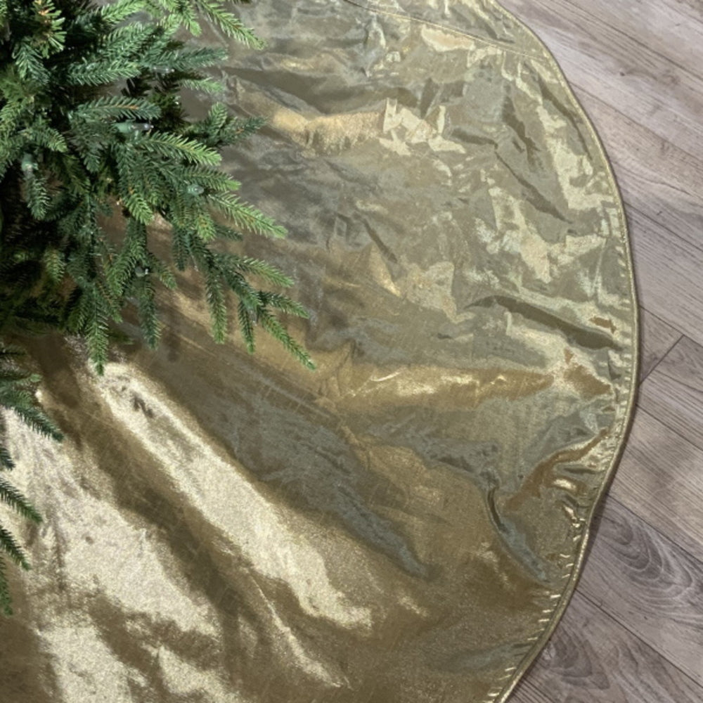 72" Gold Metallic Dupion Tree Skirt
