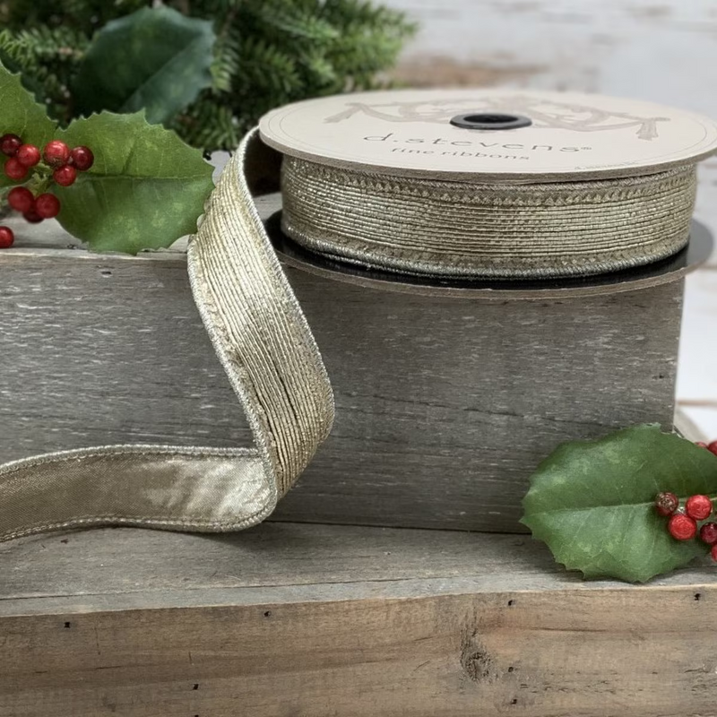 1" X 10YD Platinum Ribbon With Silver Trim