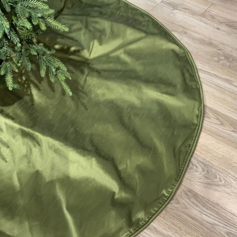 64" Pine Green Dupion Tree Skirt