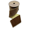 4" X 10YD Brown Velvet With Gold Back Ribbon