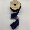 2.5" X 10YD Midnight Blue Velvet Ribbon With Silver Edge Trim