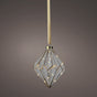 8" Micro LED Diamond Ornament Battery Operated Set Of 2