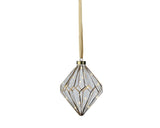 8" Micro LED Diamond Ornament Battery Operated Set Of 2