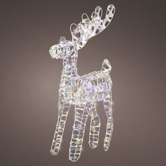 2 FT 50 Micro LED Warm White Iridescent Reindeer Battery Operated